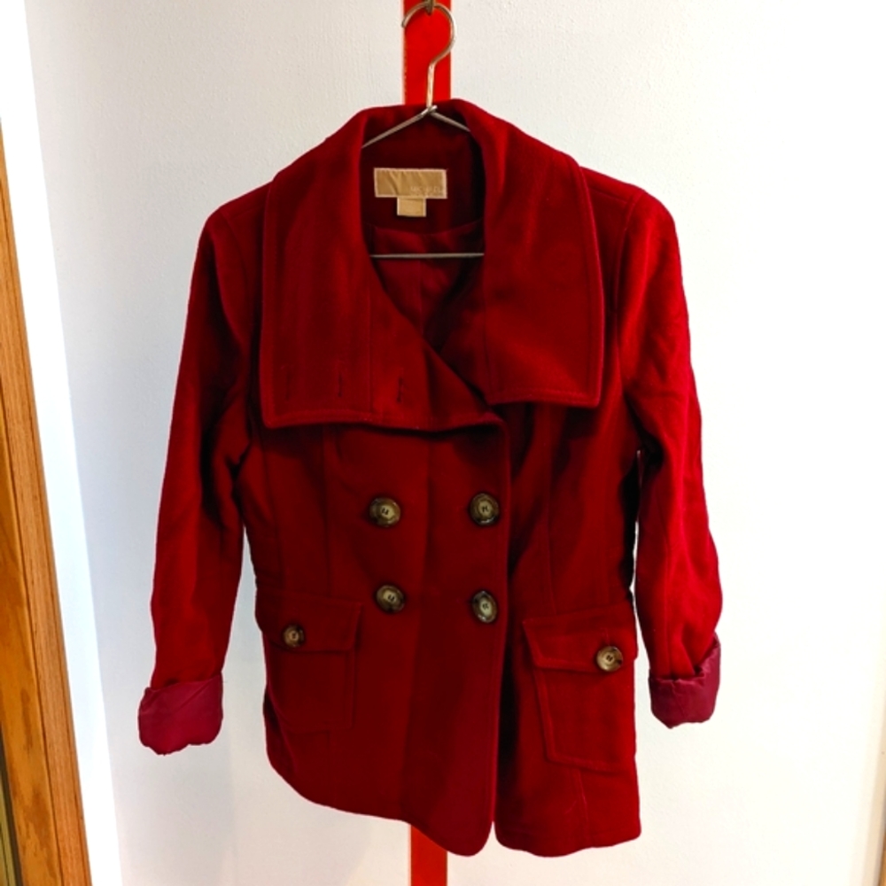 MICHAEL Michael Kors Red Pea Coat Size 6